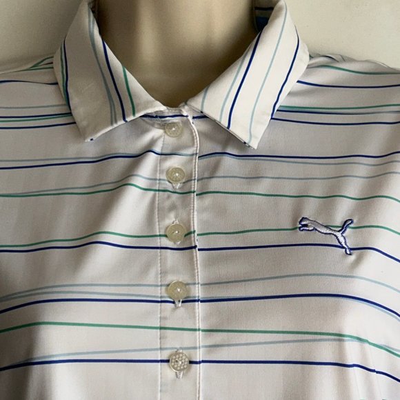 PUMA GOLF Striped PowerCool Polo Shirt Women's Small - Picture 3 of 12